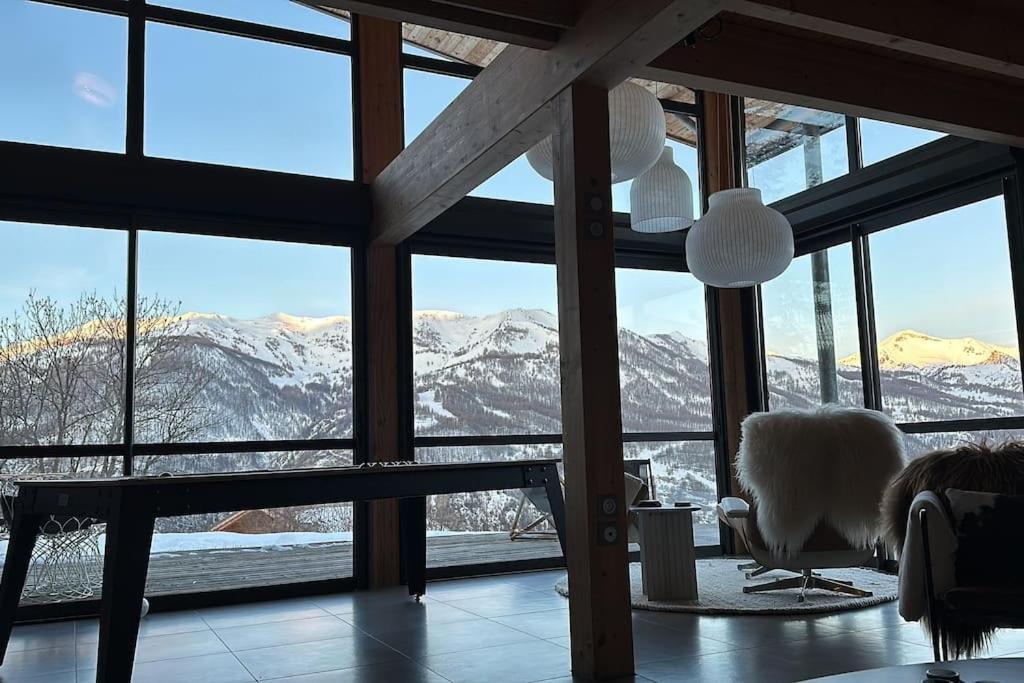 Chalet D'Architecte Avec Vue Panoramique Allos Buitenkant foto